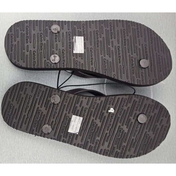 Women’s Sandals Flipflops  Size 6M Calvin klein  Brown Multi Logo Print - Picture 6 of 8